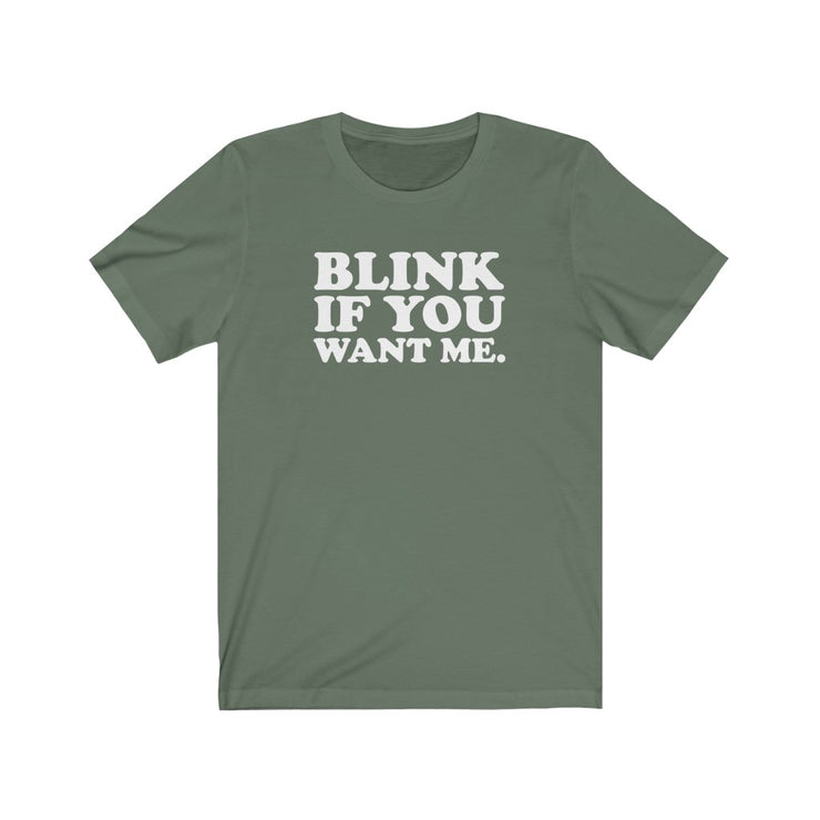 Blink If You Want Me Covid-19 2020 Quarantine Pandemic Mask Unisex Jersey Short Sleeve Tee