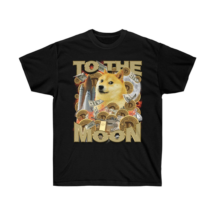Doge Coin To The Moon Bitcoin Crypto Hip-Hop R&B Band Tee Quarantine 2020/2021 Unisex Ultra Cotton Tee